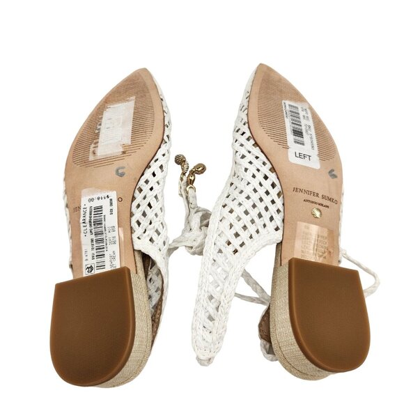 Antonio Melani Jennifer Sumko Women's Size 6 Lace Up Sling back White Flats 274 - Picture 10 of 10